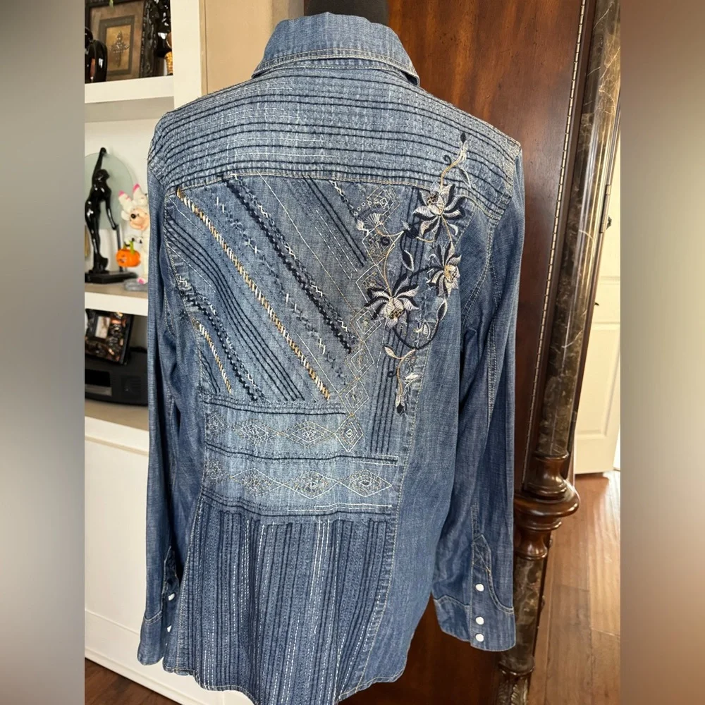 Double D Ranch Embroidered Denim Shirt - Picture 2 of 16